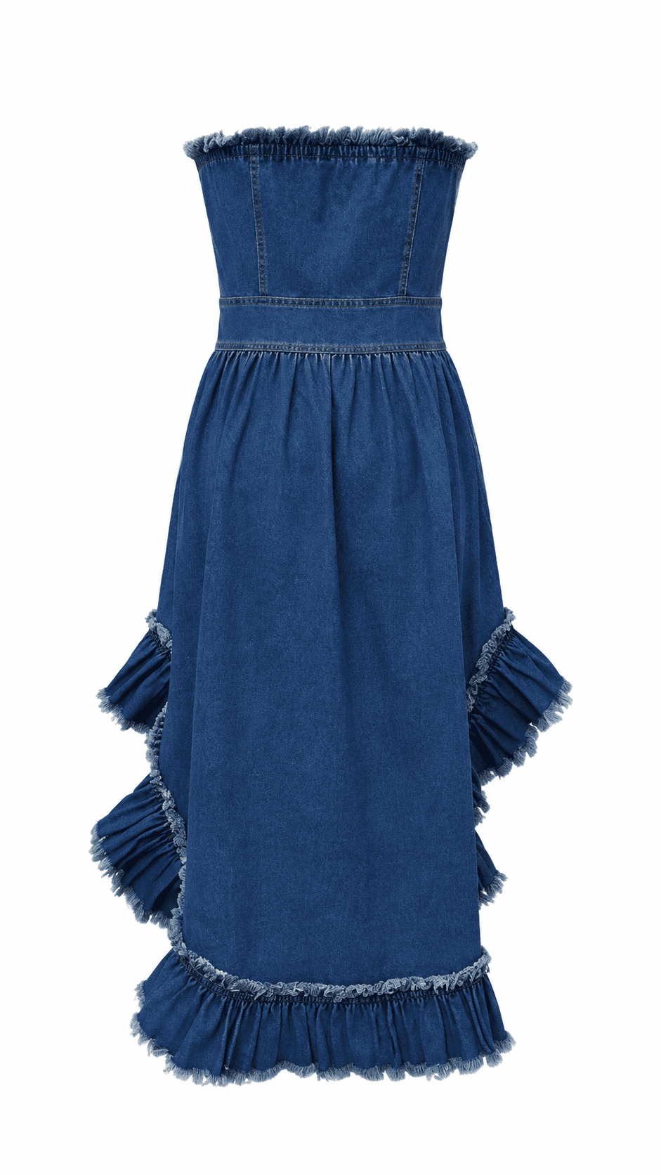 Robe Bustier Longue en Jean Bleu Bohème – Image 3