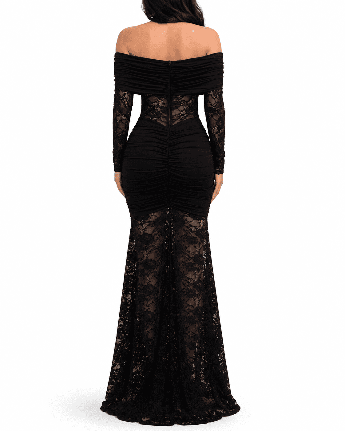 Robe Longue de Soirée Sirène Bustier Noir – Image 3