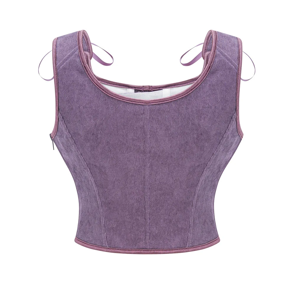 Bustier Corset Violet Pervenche style Velours – Image 3