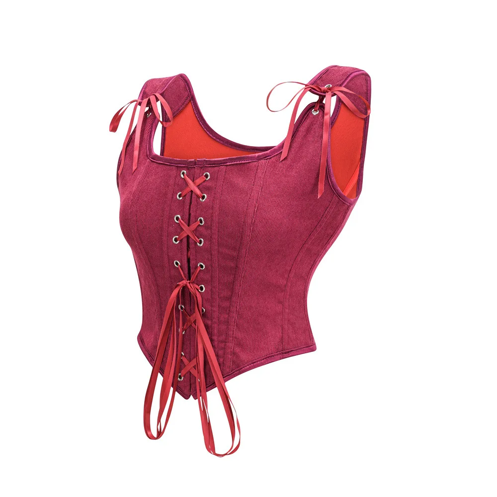 Bustier Corset Rouge style Velours – Image 4