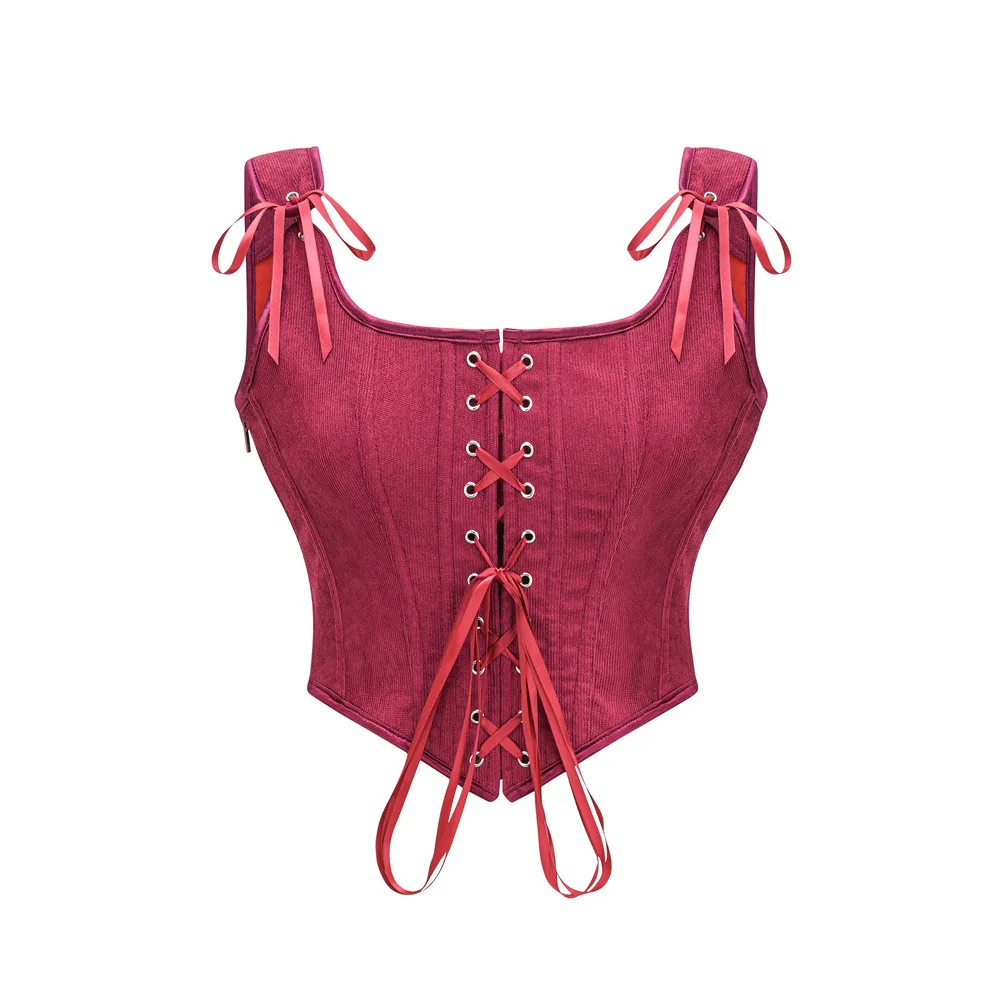 Bustier Corset Rouge style Velours – Image 2