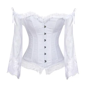 Corset Bustier Blanc Manches Longues 2XL-6XL