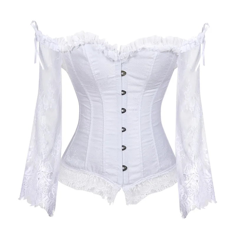 Corset Bustier Blanc Manches Longues 2XL-6XL