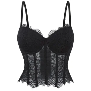 Bustier Soutien-Gorge Noir Transparent