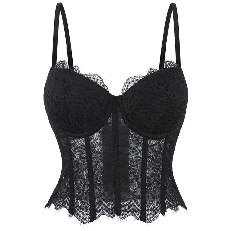 Bustier Soutien-Gorge Noir Transparent