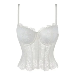 Corset Soutien-Gorge Blanc en Dentelle