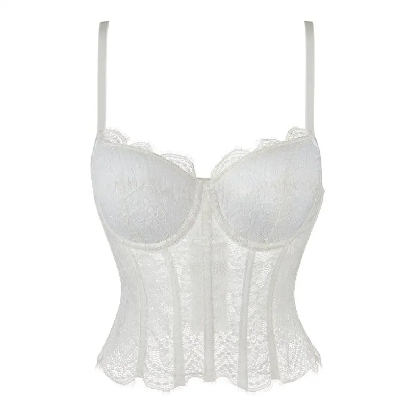 Corset Soutien-Gorge Blanc en Dentelle