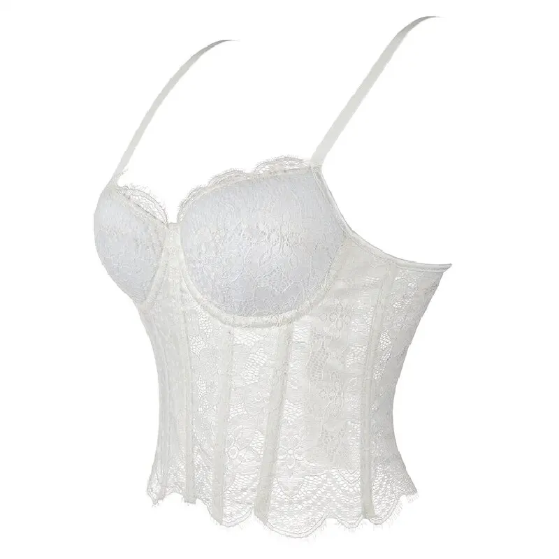 Corset Soutien-Gorge Blanc en Dentelle – Image 3